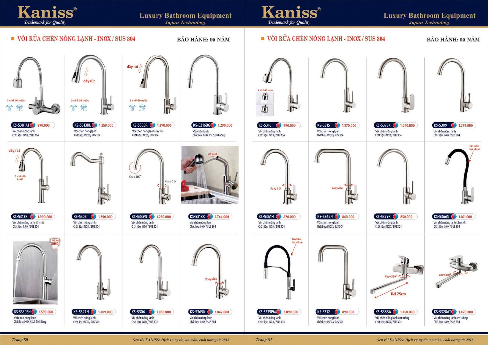 Bảng giá và Catalogue Thiết bị vệ sinh KANISS mới nhất 2025 /Page 41